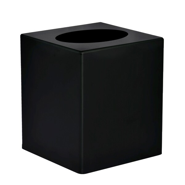 Alpine Industries Black Acrylic Tissue Box Cover 5.5" x 4.75" x 4.75" 407-BLK - main